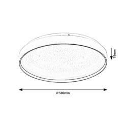 Lubinis šviestuvas Zerava LED 60W 3000-6500K CCT keičiama balta spalva (Juoda)