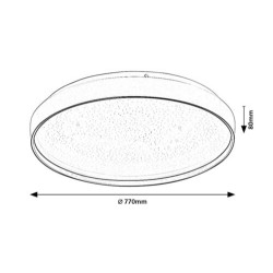Lubinis šviestuvas Zerava LED 80W 3000-6500K CCT keičiama balta spalva (Juoda)