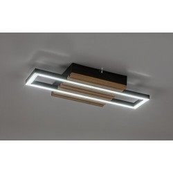 Lubinis šviestuvas Noxelle LED 12W 3000, 4500, 6000K CCT keičiama balta spalva (Juoda, Ąžuolo)