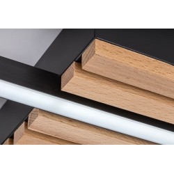 Lubinis šviestuvas Noxelle LED 12W 3000, 4500, 6000K CCT keičiama balta spalva (Juoda, Ąžuolo)