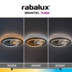 Lubinis šviestuvas Brantiel LED 60W 3000-6000K CCT keičiama balta spalva (Juoda, Aukso)