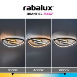 Lubinis šviestuvas Brantiel LED 60W 3000-6000K CCT keičiama balta spalva (Juoda, Aukso)
