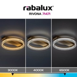 Lubinis šviestuvas Rivona LED 18W 3000-6500K CCT keičiama balta spalva (Aukso)