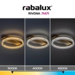 Lubinis šviestuvas Rivona LED 18W 3000-6500K CCT keičiama balta spalva (Aukso)