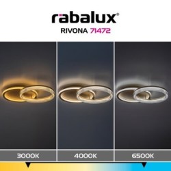 Lubinis šviestuvas Rivona LED 22W 3000-6500K CCT keičiama balta spalva (Aukso)