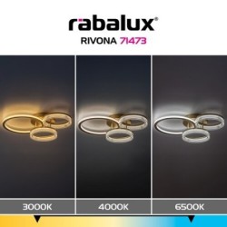 Lubinis šviestuvas Rivona LED 38W 3000-6500K CCT keičiama balta spalva (Aukso)