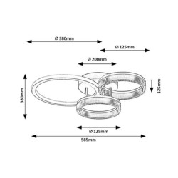 Lubinis šviestuvas Rivona LED 38W 3000-6500K CCT keičiama balta spalva (Aukso)