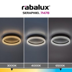 Lubinis šviestuvas Seraphiel LED 18W 3000-6500K CCT keičiama balta spalva (Juoda)