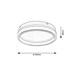 Lubinis šviestuvas Seraphiel LED 18W 3000-6500K CCT keičiama balta spalva (Juoda)