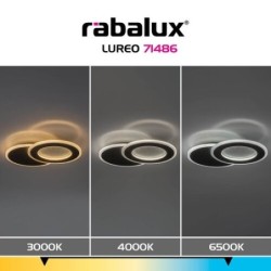 Lubinis šviestuvas Lureo LED 24W 3000-6500K CCT keičiama balta spalva (Juoda)