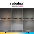 Pakabinamas šviestuvas Nevira LED 36W 3000-6500K CCT keičiama balta spalva (Ruda)