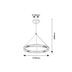 Pakabinamas šviestuvas Rivona LED 24W 3000-6500K CCT keičiama balta spalva (Aukso)