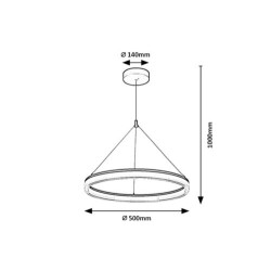 Pakabinamas šviestuvas Seraphiel LED 24W 3000-6500K CCT keičiama balta spalva (Juoda)