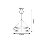 Pakabinamas šviestuvas Seraphiel LED 24W 3000-6500K CCT keičiama balta spalva (Juoda)