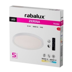 Lubinis šviestuvas Zerina LED 31W 3000-6500K CCT keičiama balta spalva (Balta)