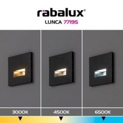 Sieninis šviestuvas Lunca LED 1W 3000, 4500, 6500K CCT keičiama balta spalva (Juoda)