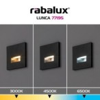 Sieninis šviestuvas Lunca LED 1W 3000, 4500, 6500K CCT keičiama balta spalva (Juoda)