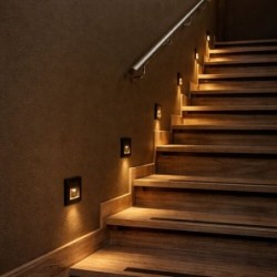 Sieninis šviestuvas Lunca LED 1W 3000, 4500, 6500K CCT keičiama balta spalva (Juoda)