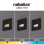 Sieninis šviestuvas Lunca LED 1W 3000, 4500, 6500K CCT keičiama balta spalva (Juoda)