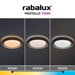 Lubinis šviestuvas Pastello LED 48W 3000-6500K CCT keičiama balta spalva (Rusva)