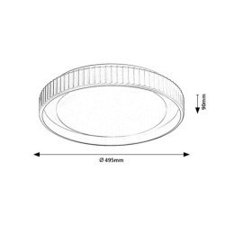 Lubinis šviestuvas Pastello LED 48W 3000-6500K CCT keičiama balta spalva (Rusva)