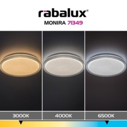 Lubinis šviestuvas Monira LED 34W 3000-6500K CCT keičiama balta spalva (Juoda)