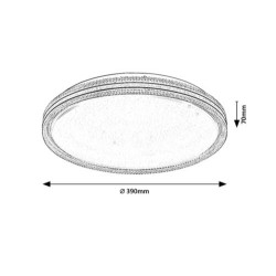 Lubinis šviestuvas Monira LED 34W 3000-6500K CCT keičiama balta spalva (Juoda)