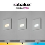 Sieninis šviestuvas Lunca LED 1W 3000, 4500, 6500K CCT keičiama balta spalva (Balta)