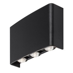 Sieninis lauko šviestuvas Portel LED 5W 2000, 2700, 4000K CCT keičiama balta spalva (Juoda)