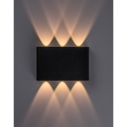 Sieninis lauko šviestuvas Portel LED 5W 2000, 2700, 4000K CCT keičiama balta spalva (Juoda)