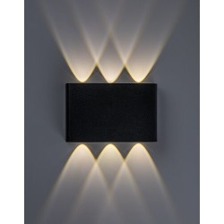 Sieninis lauko šviestuvas Portel LED 5W 2000, 2700, 4000K CCT keičiama balta spalva (Juoda)