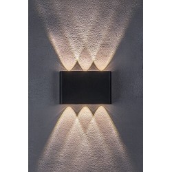 Sieninis lauko šviestuvas Portel LED 5W 2000, 2700, 4000K CCT keičiama balta spalva (Juoda)