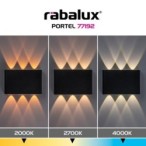 Sieninis lauko šviestuvas Portel LED 5W 2000, 2700, 4000K CCT keičiama balta spalva (Juoda)