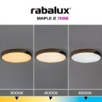 Lubinis šviestuvas Maple2 LED 42W 3000, 4000, 6500K CCT keičiama balta spalva (Juoda)