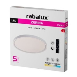 Lubinis šviestuvas Zerina LED 54W 3000-6500K CCT keičiama balta spalva (Balta)