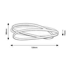 Lubinis šviestuvas Brantiel LED 57W 3000-6000K CCT keičiama balta spalva (Juoda, Balta)