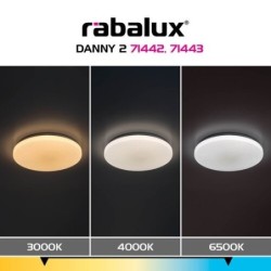 Lubinis šviestuvas Danny2 LED 60W 3000-6500K CCT keičiama balta spalva (Balta)