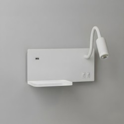 SHELF LED sieninis šviestuvas su lentyna ir USB, baltas, dešininis, 11W, 4000K