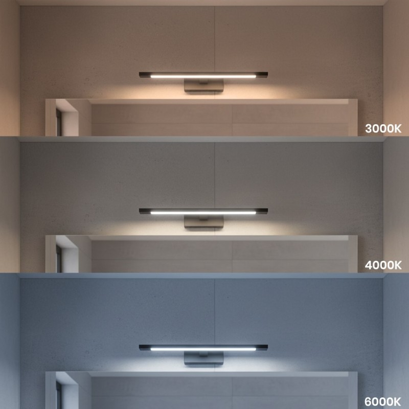 KLIMT Juodas LED sieninis šviestuvas 8W, 40cm, 3000-6000K, IP44