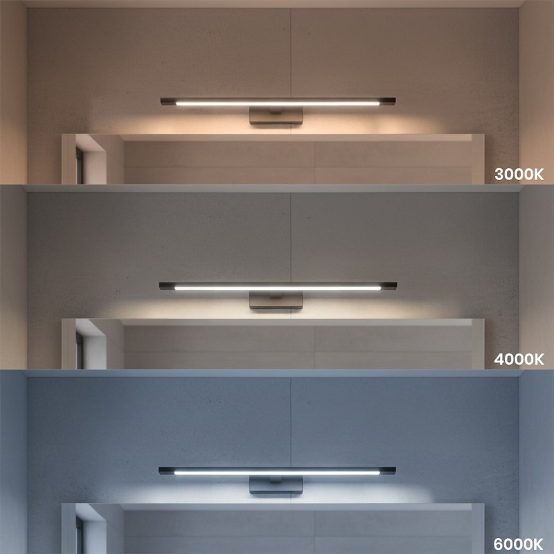 KLIMT Juodas Sieninis LED Šviestuvas, 12W, 60cm, 3000-6000K, IP44