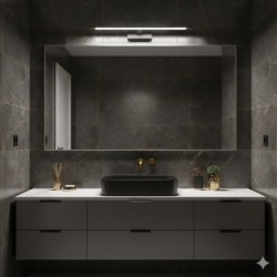 KLIMT Juodas Sieninis LED Šviestuvas, 12W, 60cm, 3000-6000K, IP44