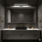 KLIMT Juodas Sieninis LED Šviestuvas, 12W, 60cm, 3000-6000K, IP44