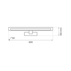 KLIMT LED veidrodžių šviestuvas 12W 60cm, baltas, regul. 3000-6000K, IP44