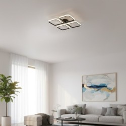 Juodas HIDALGO LED lubinis šviestuvas 40W, neutrali balta šviesa