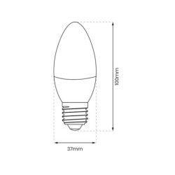 LED lemputė E27 7W 6000K (šaltai balta) žvakės formos