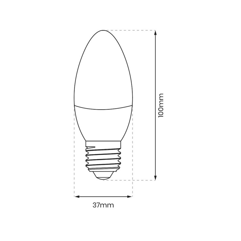 LED lemputė E27 7W 6000K (šaltai balta) žvakės formos