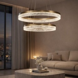 GALA modernus auksinis dvigubo žiedo pakabinamas šviestuvas 54W LED 4000K