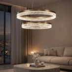 GALA modernus auksinis dvigubo žiedo pakabinamas šviestuvas 54W LED 4000K