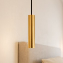 Modernus pakabinamas šviestuvas Genesis, juodas/auksinis, 1xGU10