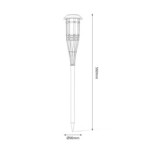 Saulės dekoratyvinis LED šviestuvas laukui, bambuko dizaino, 1800K IP44